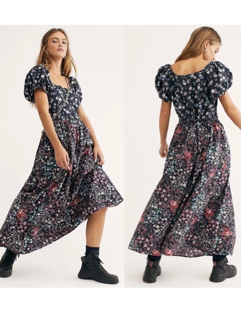 LoveShackFancy Lais Maxi Dress Puff Sleeve Scoopneck Praire Cottagecore Size 8 - Picture 2 of 10